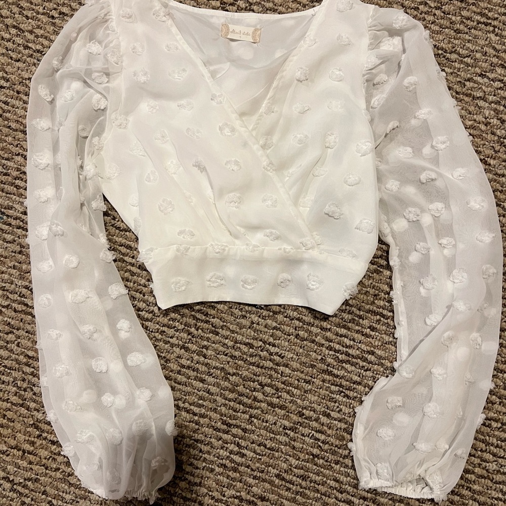 Altard state cropped white blouse